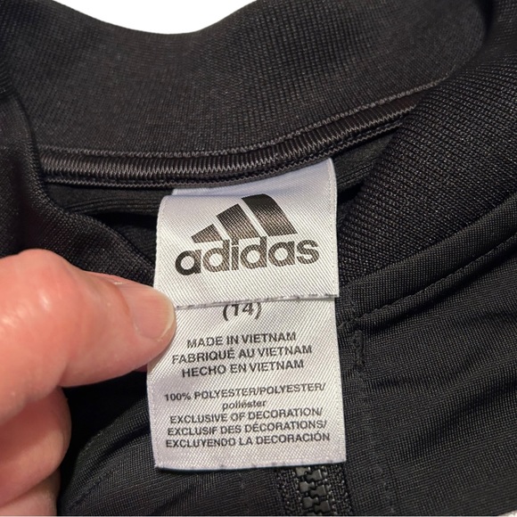 Adidas kids track zip up jacket size L 14 - Picture 2 of 10